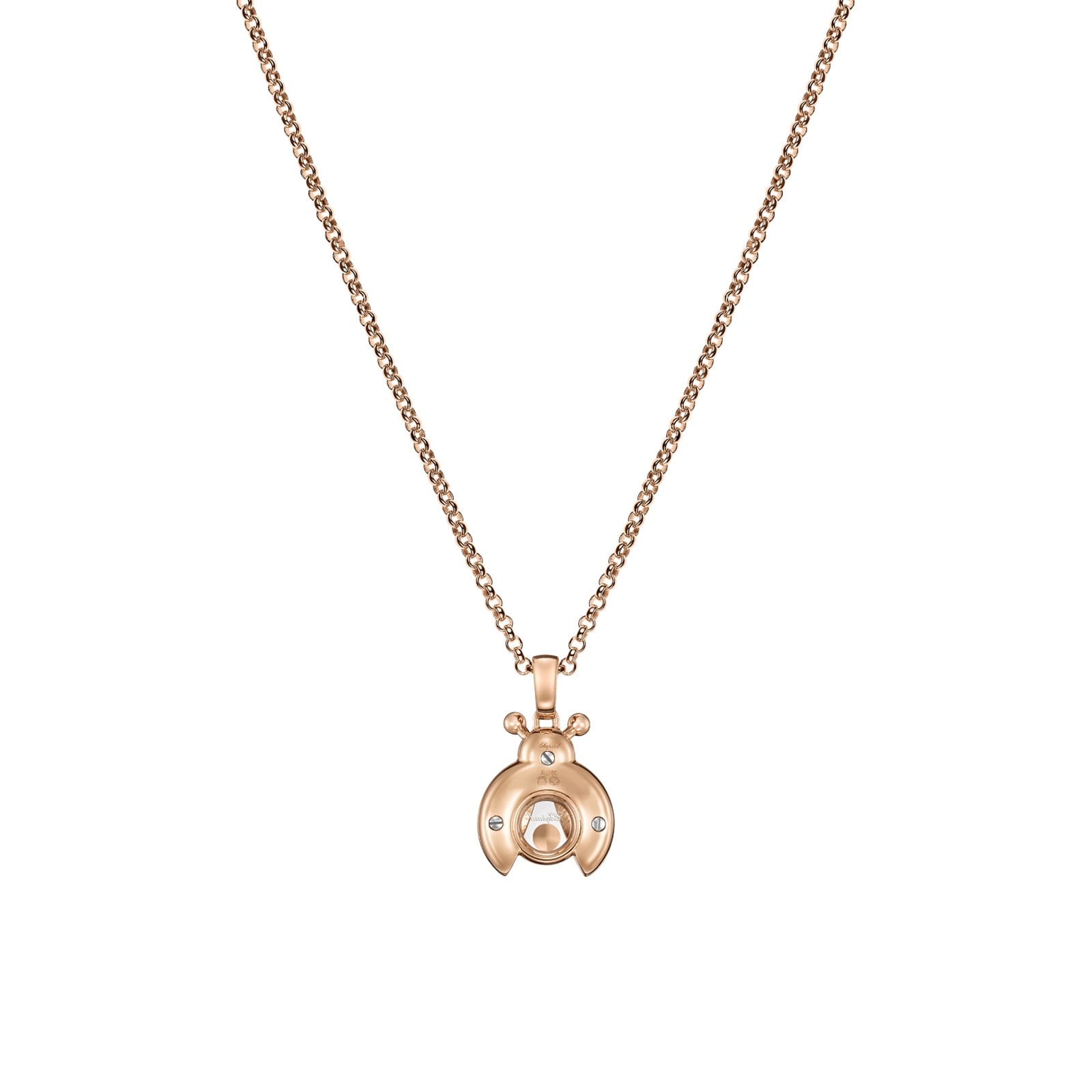 Chopard Happy Diamonds Ladybird Pendant In Ethical 18ct Rose Gold With Diamond and Rubies Chopard Happy Diamonds Ladybird Pendant In Ethical 18ct Rose Gold With Diamond and Rubies