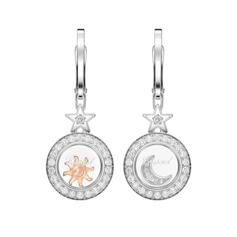 Chopard Happy Diamonds Drop Earrings In Ethical 18ct White Gold With Diamonds