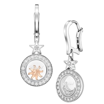 Chopard Happy Diamonds Drop Earrings In Ethical 18ct White Gold With Diamonds