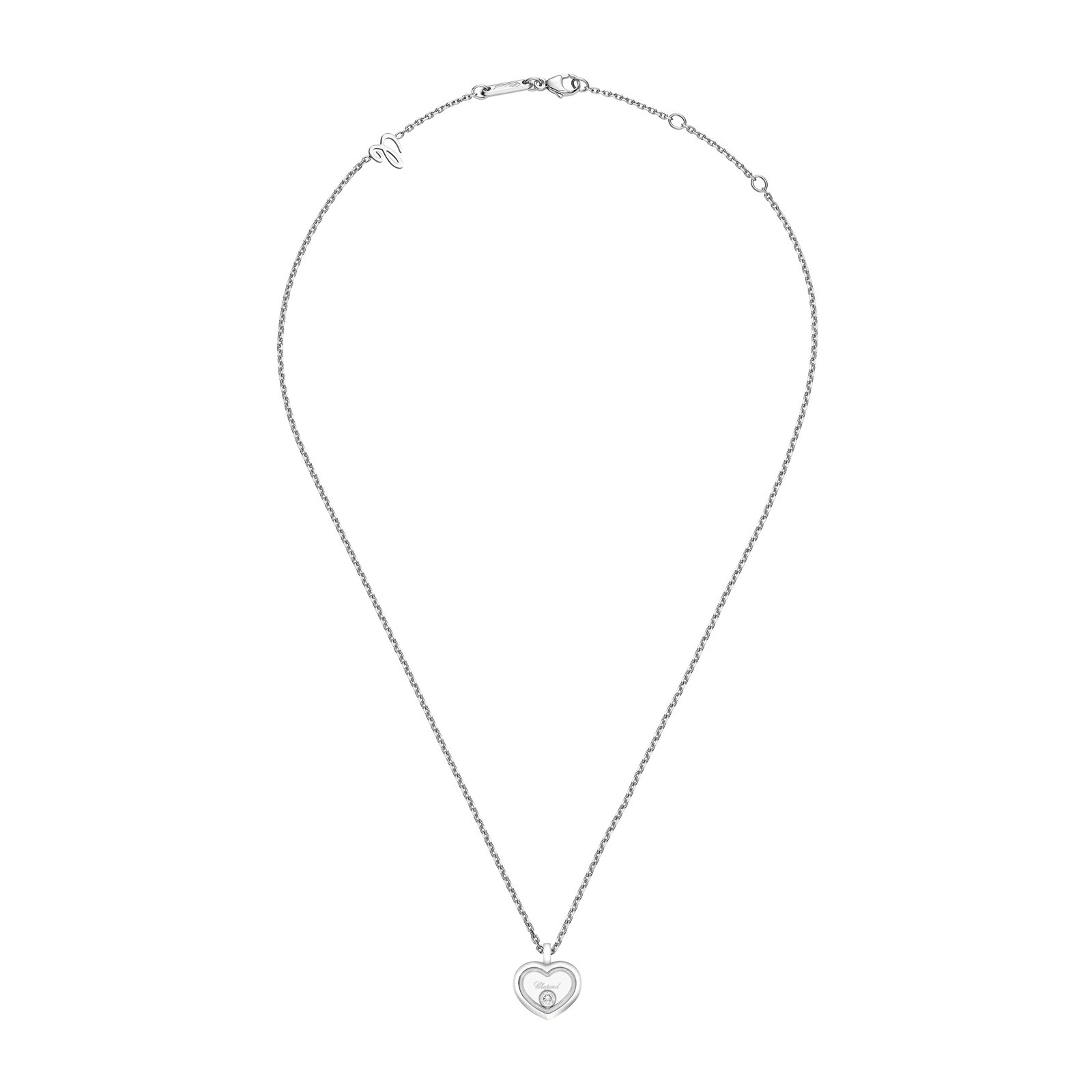 Chopard Happy Diamonds Icons Necklace In Ethical 18ct White Gold With Diamond Chopard Happy Diamonds Icons Necklace In Ethical 18ct White Gold With Diamond