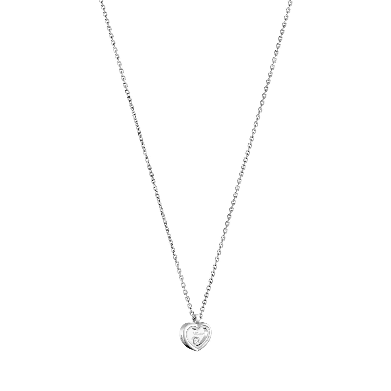 Chopard Happy Diamonds Icons Necklace In Ethical 18ct White Gold With Diamond Chopard Happy Diamonds Icons Necklace In Ethical 18ct White Gold With Diamond