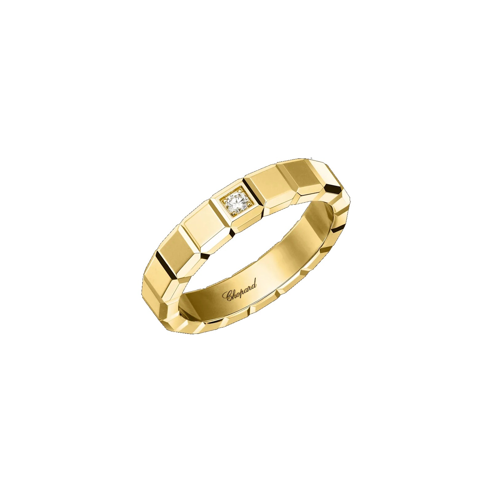 Chopard Ice Cube Ring In Ethical 18ct Yellow Gold With Diamond