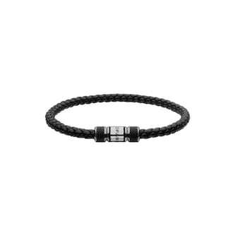 Chopard Classic Racing Bracelet In Black Lambskin And Silver Toned Metal