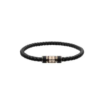 Chopard Classic Racing Bracelet In Black Lambskin And Rose Gold Toned Metal Chopard Classic Racing Bracelet In Black Lambskin And Rose Gold Toned Metal