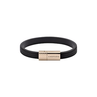 Chopard Classic Racing Bracelet In Black Rubber And Rose Gold Toned Metal Chopard Classic Racing Bracelet In Black Rubber And Rose Gold Toned Metal