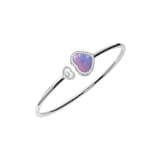 Chopard Happy Hearts Bangle In Ethical 18ct White Gold With Diamonds & Pearl