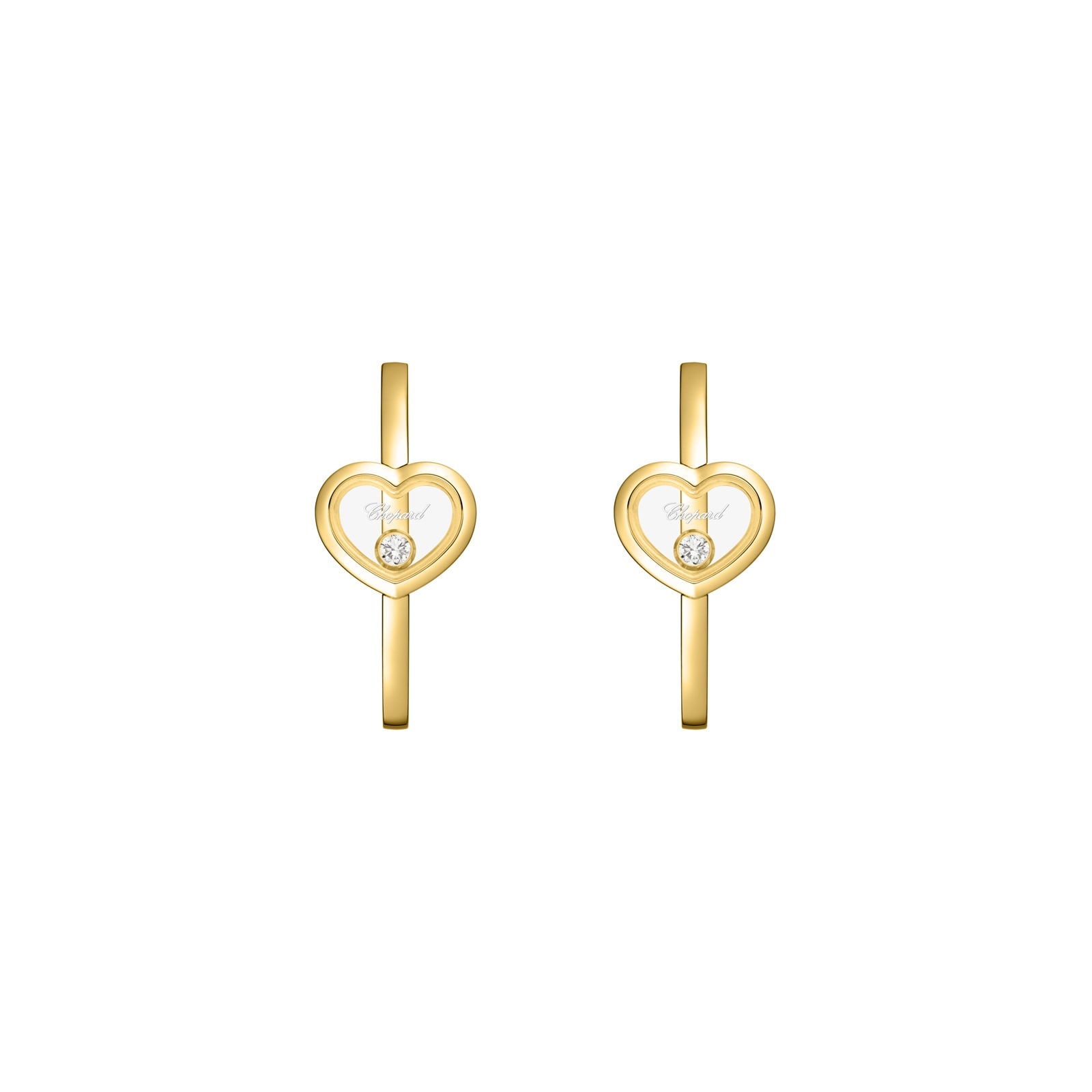 Chopard Happy Diamonds Icons Hoop Earrings In Ethical 18ct Yellow Gold With Diamonds Chopard Happy Diamonds Icons Hoop Earrings In Ethical 18ct Yellow Gold With Diamonds