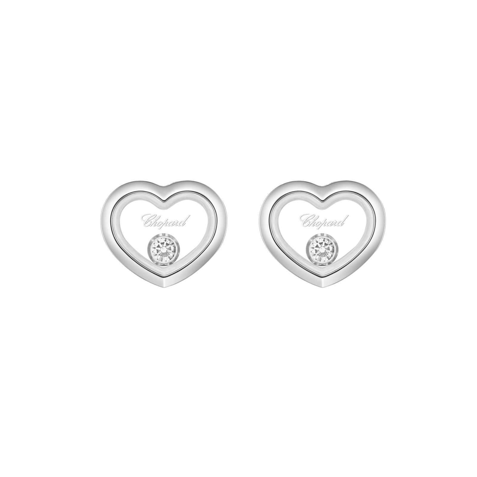 Chopard Happy Diamonds Icons Earrings In Ethical 18ct White Gold With Diamonds