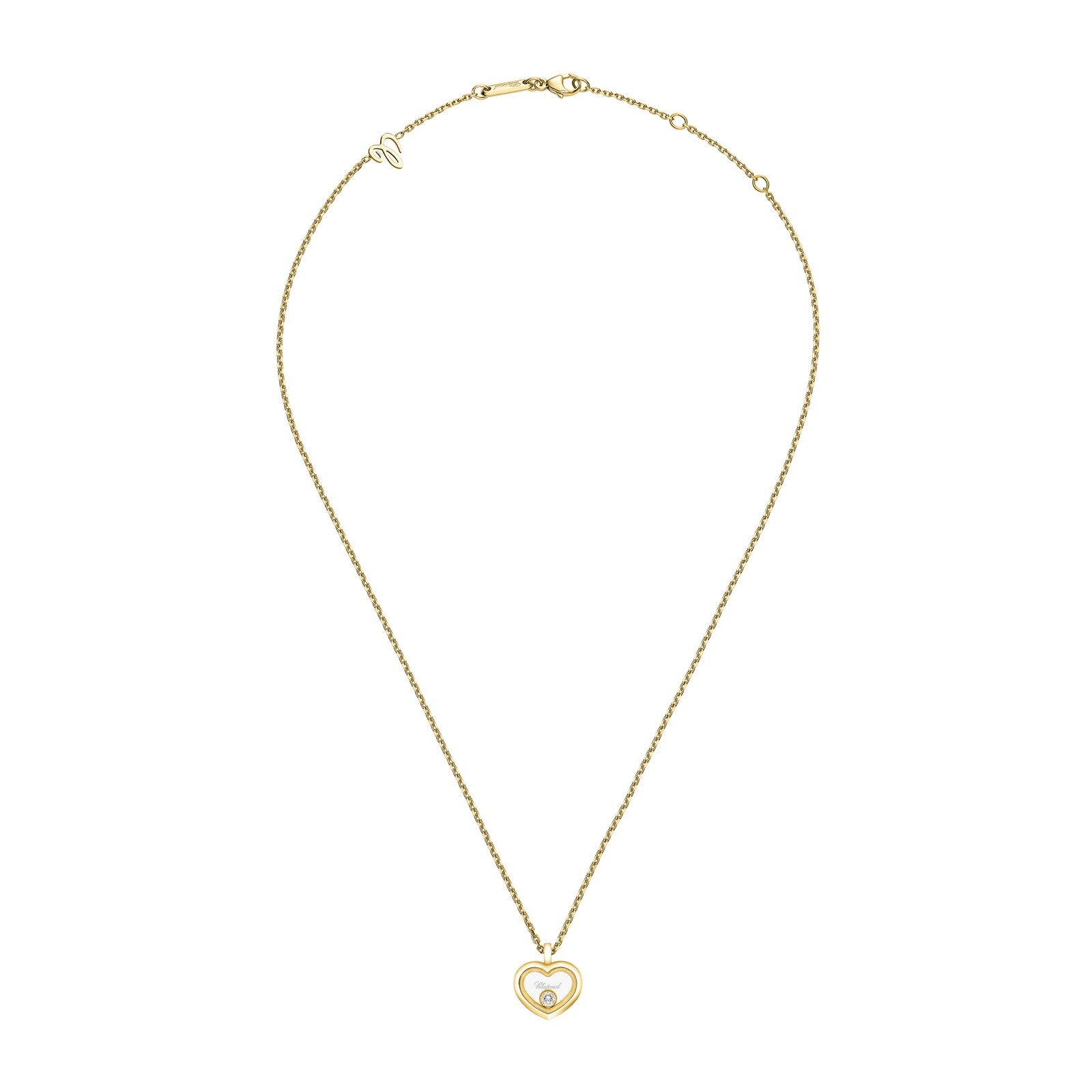 Chopard Happy Diamonds Icons Heart Necklace In Ethical 18ct Yellow Gold With Diamond Chopard Happy Diamonds Icons Heart Necklace In Ethical 18ct Yellow Gold With Diamond