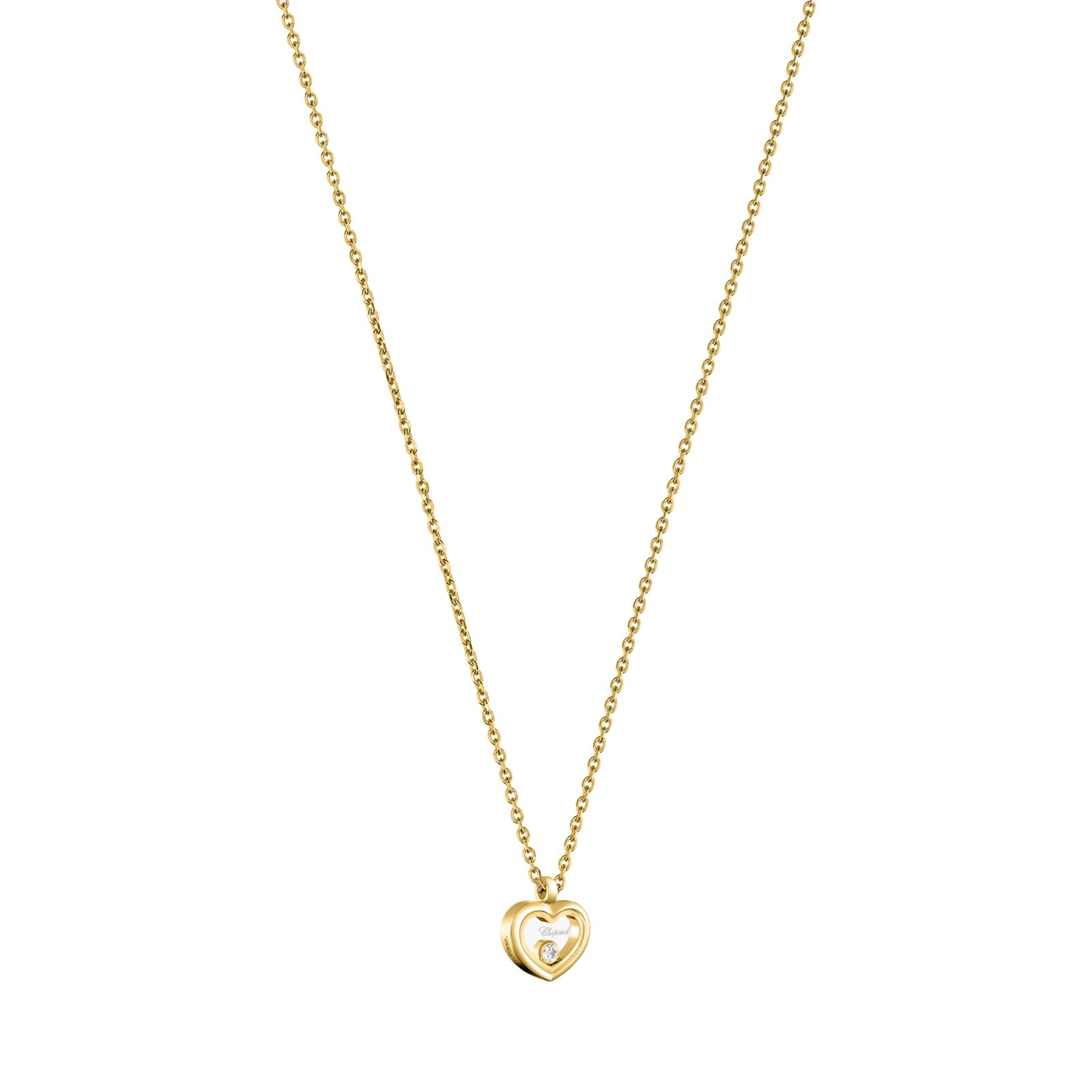 Chopard Happy Diamonds Icons Heart Necklace In Ethical 18ct Yellow Gold With Diamond Chopard Happy Diamonds Icons Heart Necklace In Ethical 18ct Yellow Gold With Diamond