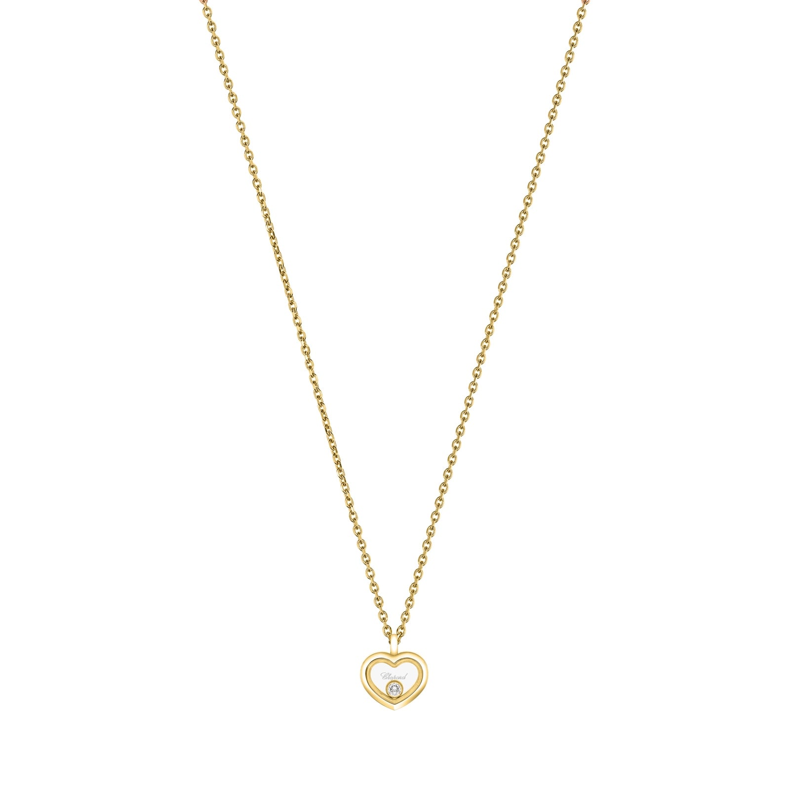 Chopard Happy Diamonds Icons Heart Necklace In Ethical 18ct Yellow Gold With Diamond Chopard Happy Diamonds Icons Heart Necklace In Ethical 18ct Yellow Gold With Diamond