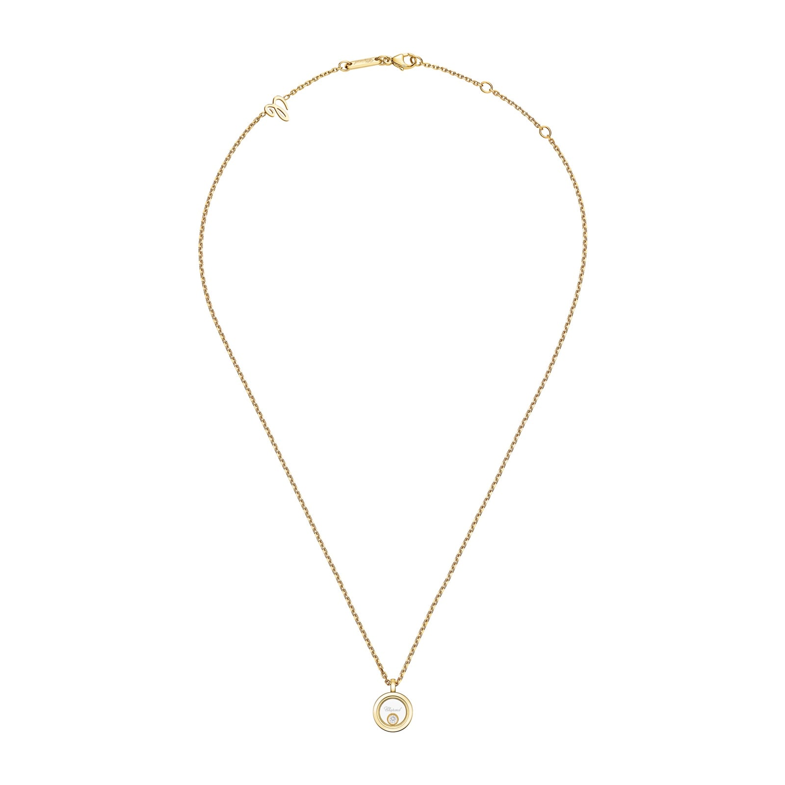 Chopard Happy Diamonds Icons Necklace In Ethical 18ct Yellow Gold With Diamond Chopard Happy Diamonds Icons Necklace In Ethical 18ct Yellow Gold With Diamond