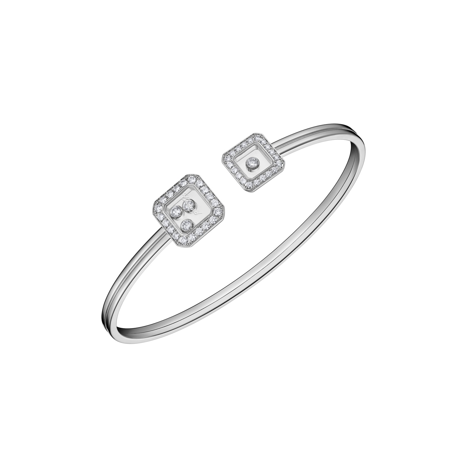 Happy Diamonds Icons Bangle In Ethical 18ct White Gold With Diamonds