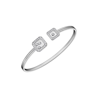 Chopard Happy Diamonds Icons Bangle In Ethical 18ct White Gold With Diamonds - Size Medium Chopard Happy Diamonds Icons Bangle In Ethical 18ct White Gold With Diamonds - Size Medium