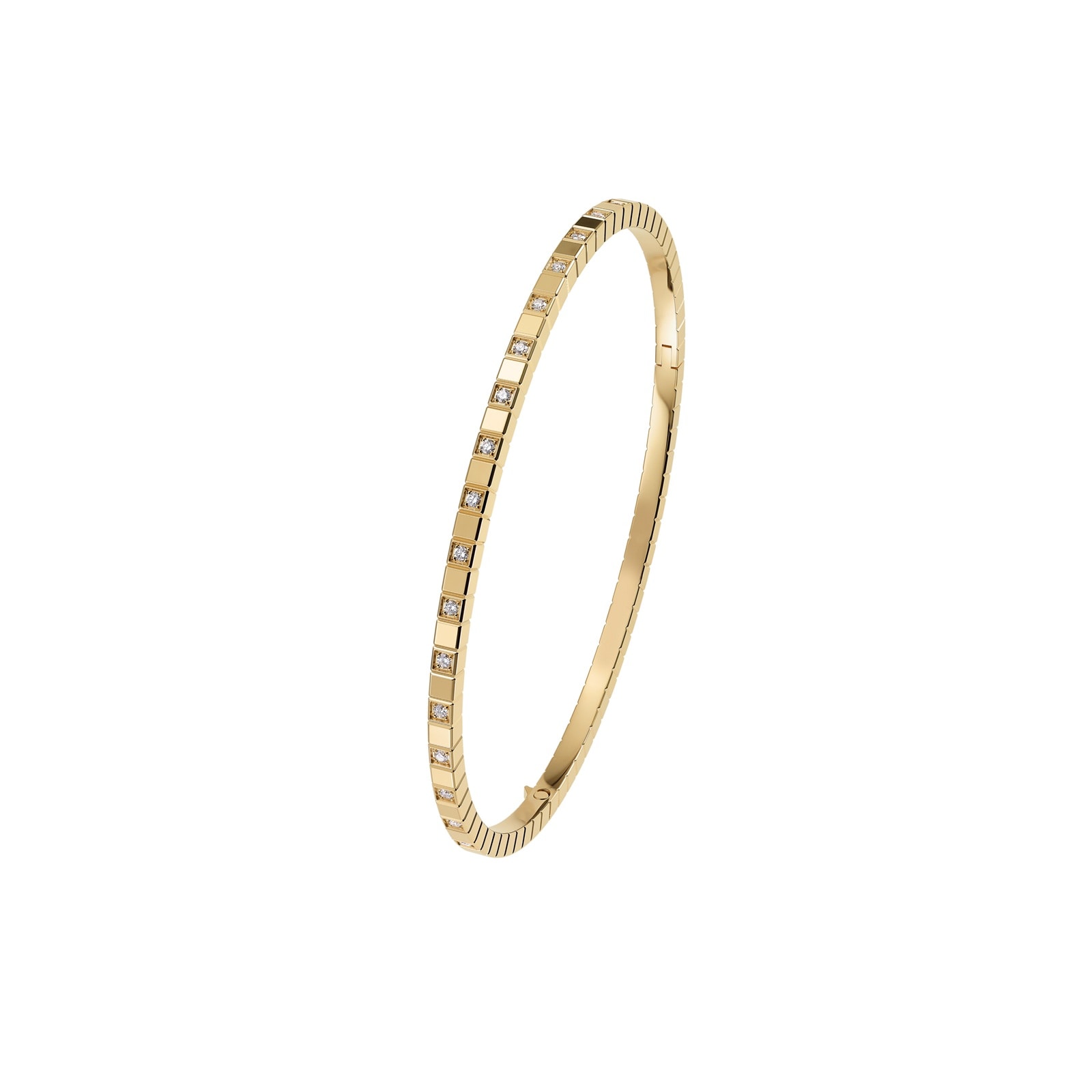 Chopard Ice Cube Bangle In Ethical 18ct Yellow Gold With Half-Set Diamonds - Size Medium