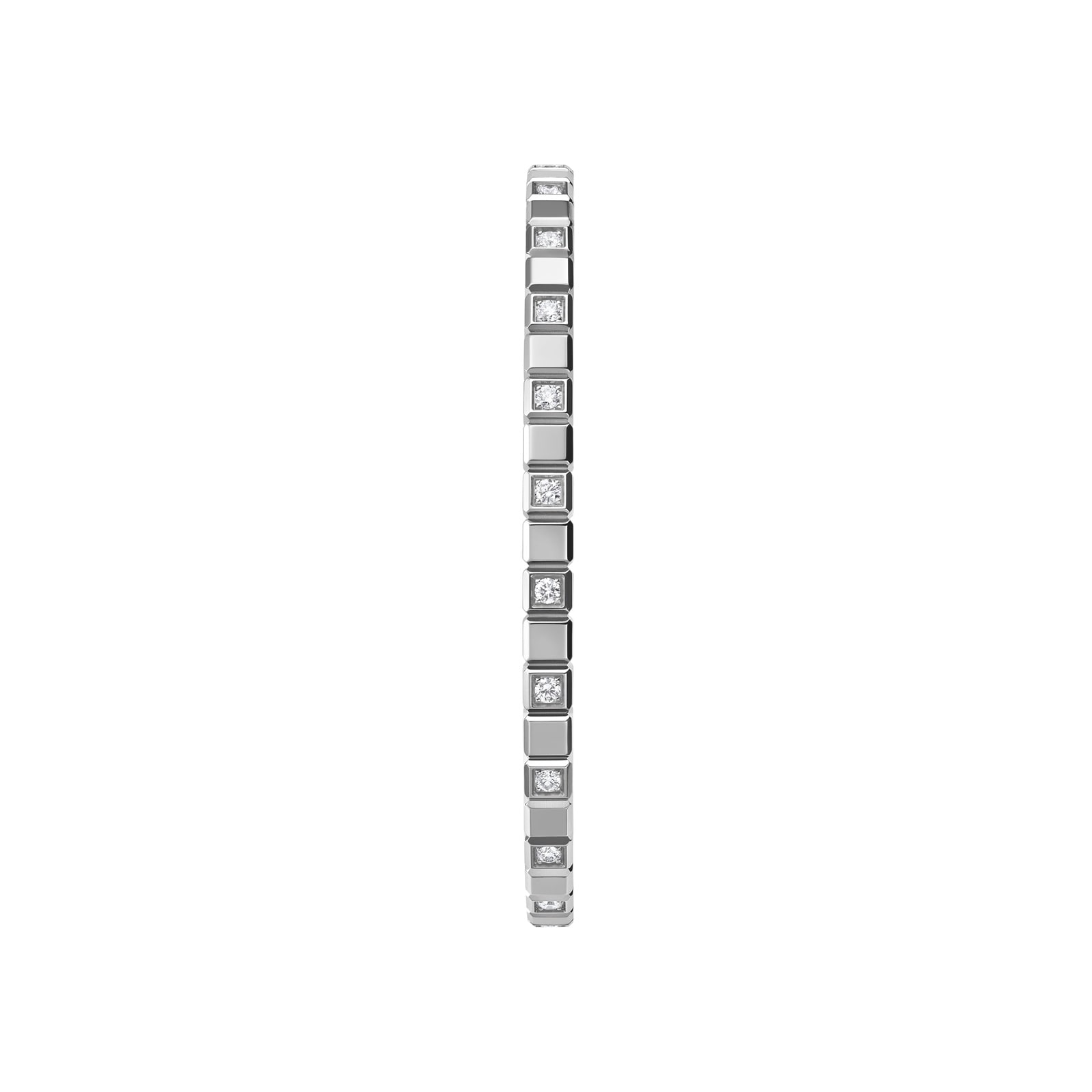 Chopard Ice Cube Bangle In Ethical 18ct White Gold With Half-Set Diamonds - Size Medium Chopard Ice Cube Bangle In Ethical 18ct White Gold With Half-Set Diamonds - Size Medium