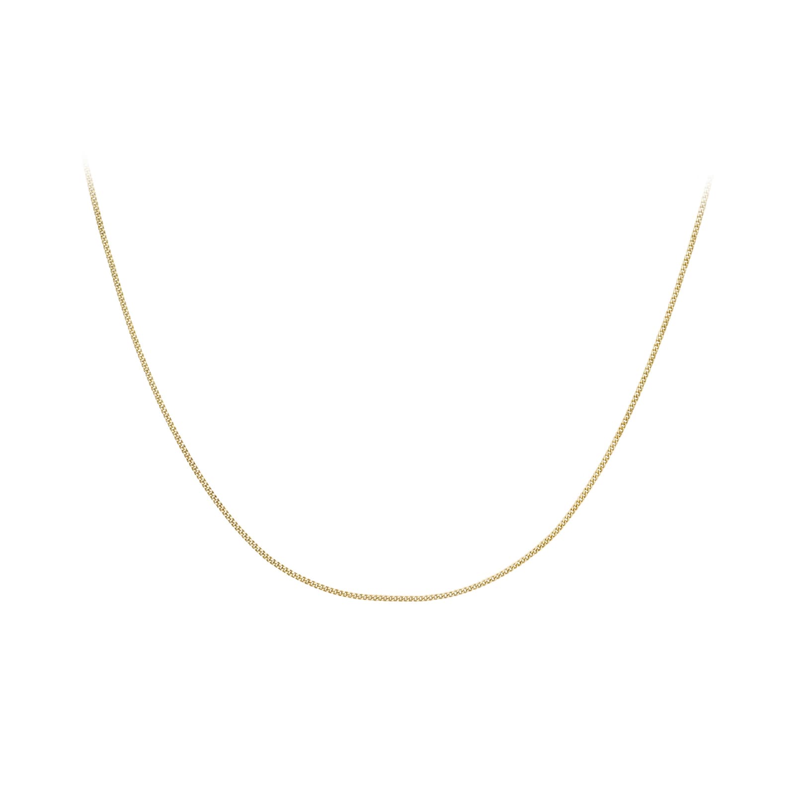 16 Inch Thick 9.50 MM 14K Gold Flat Curb Chain Styled Necklace