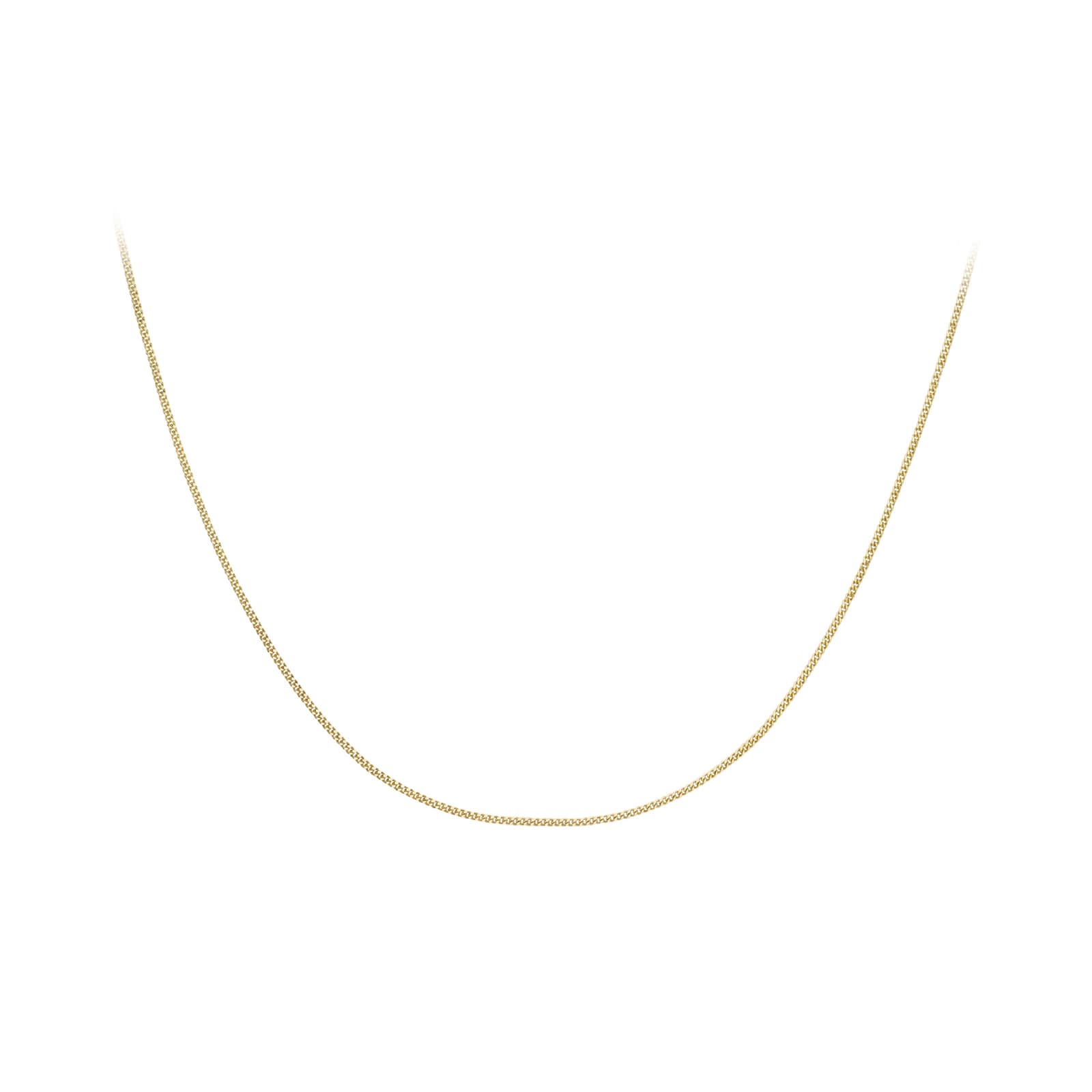 Goldsmiths 9ct Yellow Gold 16 Inch Diamond Cut Curb Chain 0.6mm Width