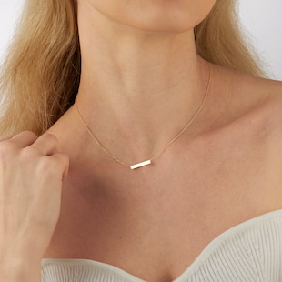 Best Luxury 
9ct Yellow Gold Horizontal Bar Pendant