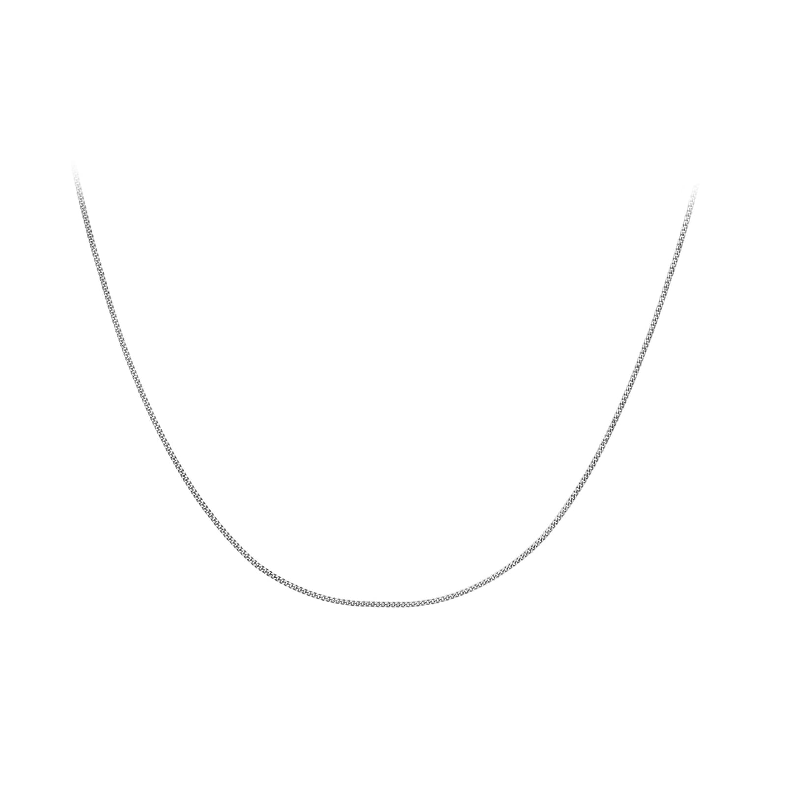 Goldsmiths 9ct White Gold 18 Inch Diamond Cut Curb Chain 0.6mm Width