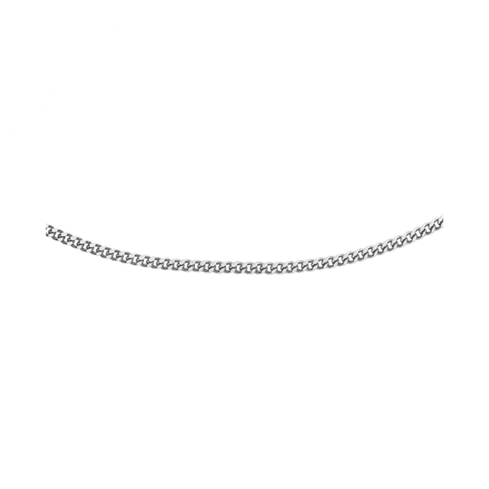 Goldsmiths 9ct White Gold 18 Inch Diamond Cut Curb Chain 0.6mm Width Goldsmiths 9ct White Gold 18 Inch Diamond Cut Curb Chain 0.6mm Width