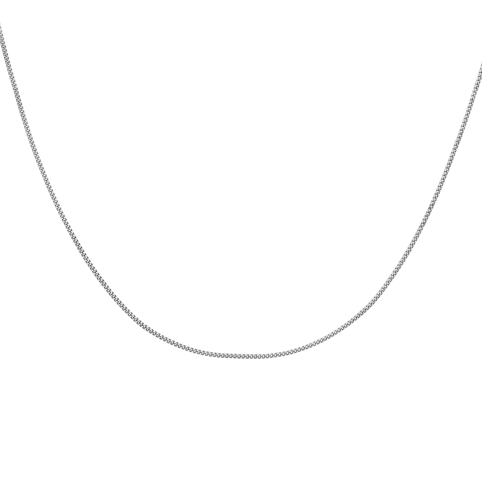9ct White Gold 40cm (16") Curb Chain 0.6 Width