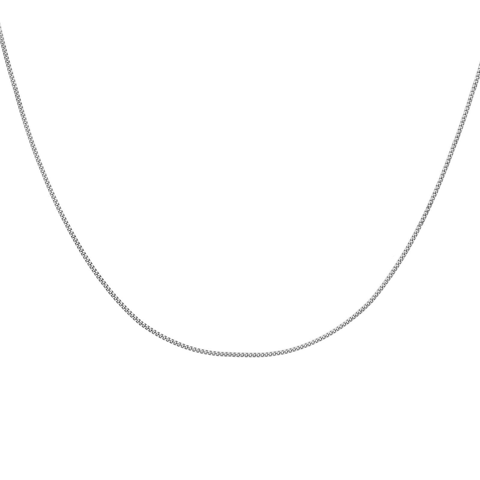 Goldsmiths 9ct White Gold 40cm (16") Curb Chain 0.6 Width Goldsmiths 9ct White Gold 40cm (16") Curb Chain 0.6 Width