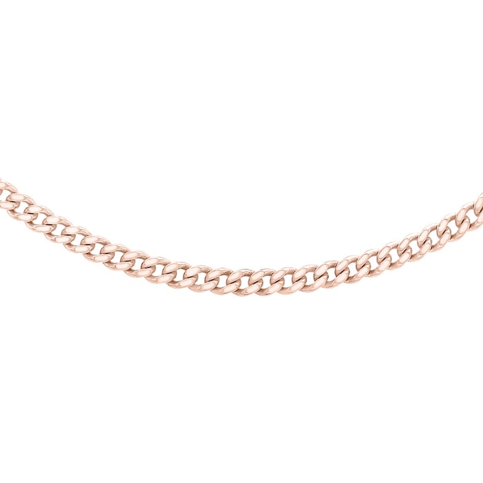 Goldsmiths 9ct Rose Gold 45cm (18") Curb Chain 0.6 Width