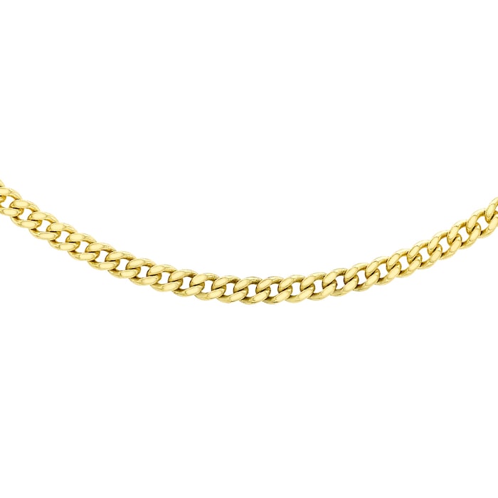 Goldsmiths 9ct Yellow Gold 45-50cm (18-20") Curb Chain 0.8 Width