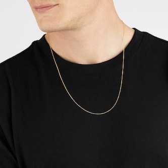 Goldsmiths 9ct Yellow Gold 60cm (24") Curb Chain 0.8mm Width Goldsmiths 9ct Yellow Gold 60cm (24") Curb Chain 0.8mm Width