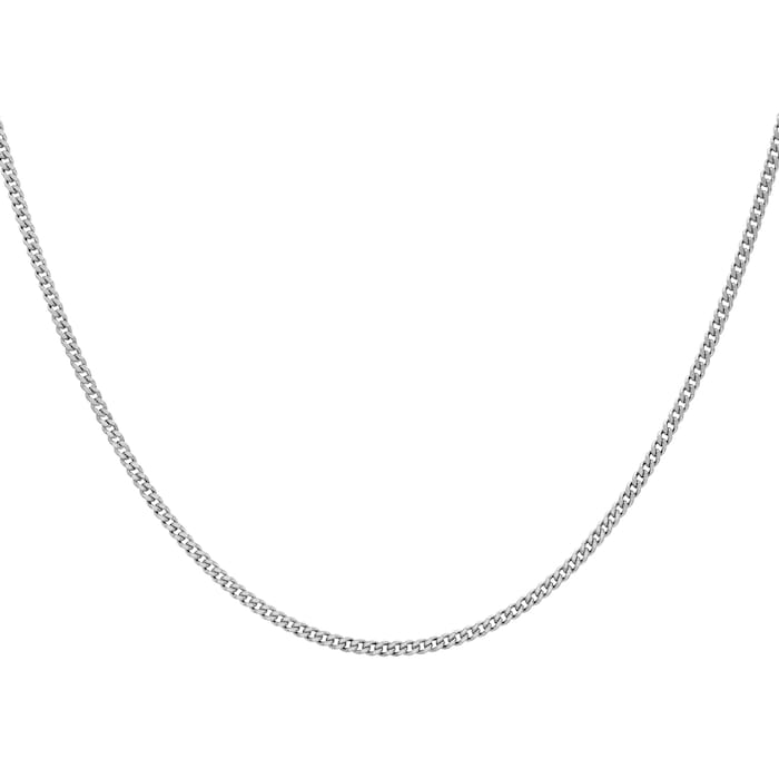 Goldsmiths 9ct White Gold 40-45cm (16-18") Curb Chain 0.8 Width