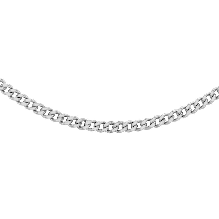 Goldsmiths 9ct White Gold 40-45cm (16-18") Curb Chain 0.8 Width