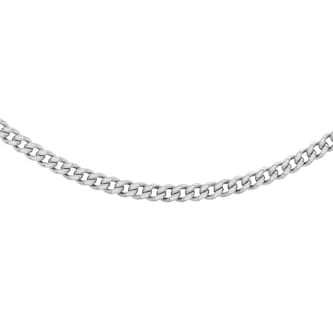Goldsmiths 9ct White Gold 40-45cm (16-18 inch) Curb Chain 0.8 Width