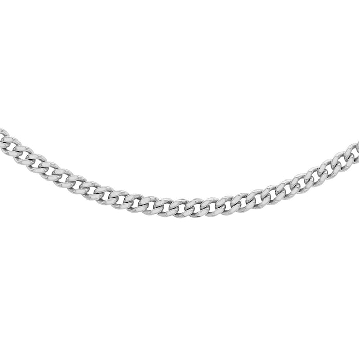 Goldsmiths 9ct White Gold 45-50cm (18-20") Adjustable Curb Chain