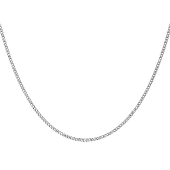 Goldsmiths 9ct White Gold 60cm (24") Curb Chain 0.8 Width