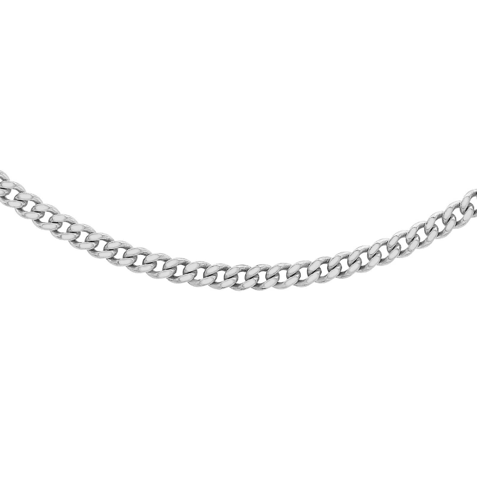Goldsmiths 9ct White Gold 60cm (24") Curb Chain 0.8 Width Goldsmiths 9ct White Gold 60cm (24") Curb Chain 0.8 Width