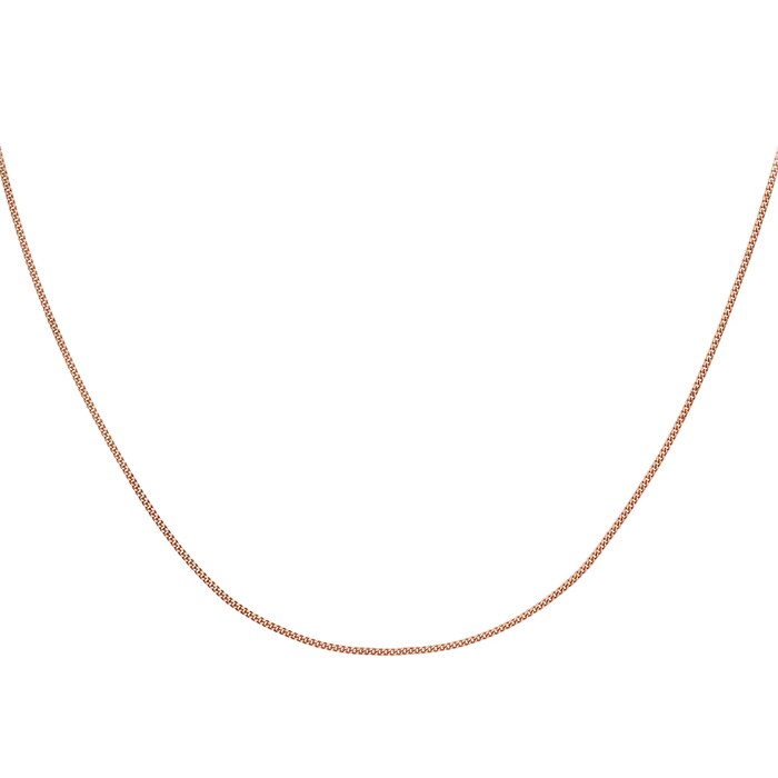 Goldsmiths 9ct Rose Gold 40-45cm (16-18") Curb Chain 0.8 Width