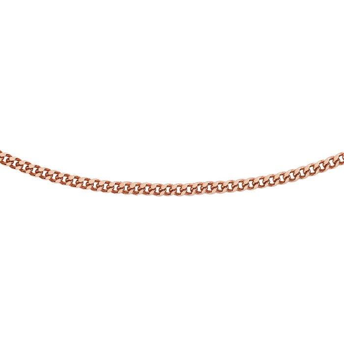 Goldsmiths 9ct Rose Gold 40-45cm (16-18") Curb Chain 0.8 Width
