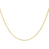 Goldsmiths 9ct Yellow Gold Diamond Cut Adjustable Curb Chain