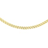 Goldsmiths 9ct Yellow Gold Diamond Cut Adjustable Curb Chain