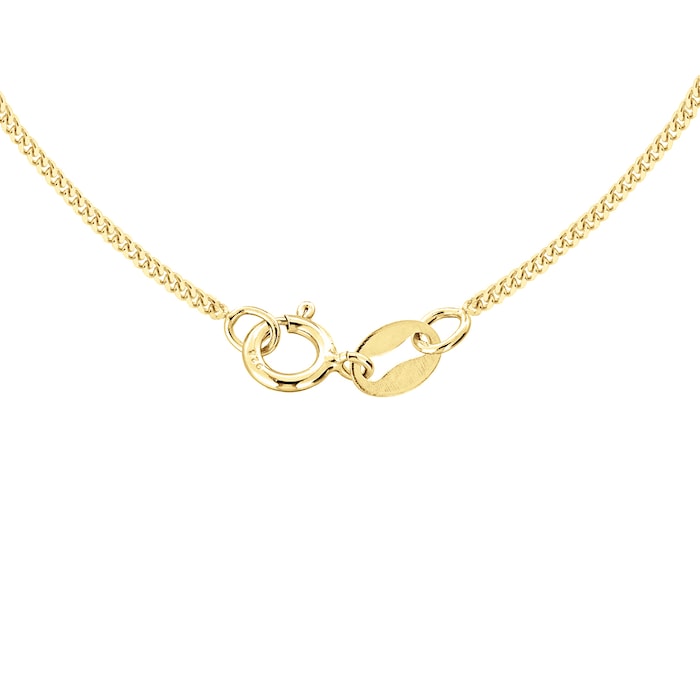 Goldsmiths 9ct Yellow Gold Diamond Cut Adjustable Curb Chain