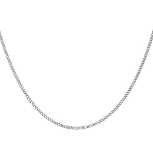 Goldsmiths 9ct White Gold 45-50cm (18-20") Curb Chain 1mm Width