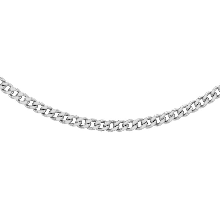 Goldsmiths 9ct White Gold 45-50cm (18-20") Curb Chain 1mm Width