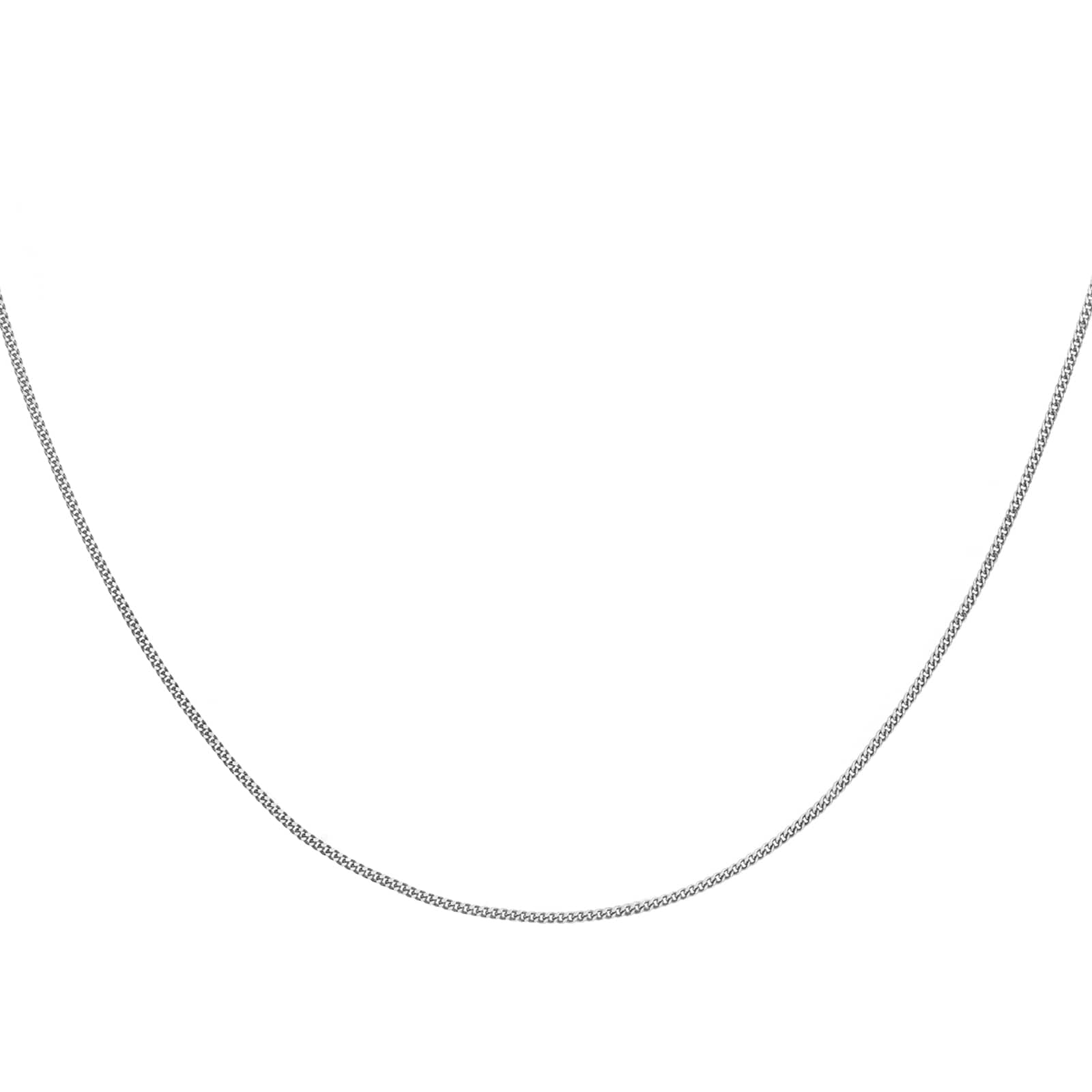 Goldsmiths 9ct White Gold 60cm (24") Curb Chain 1mm Width