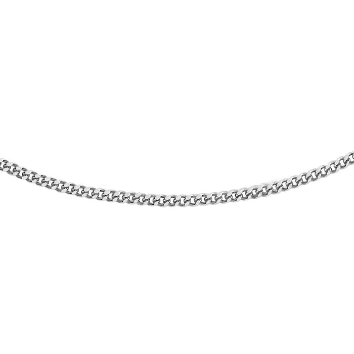 Goldsmiths 9ct White Gold 60cm (24") Curb Chain 1mm Width