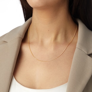 Goldsmiths 18ct Yellow Gold 45cm (18") Spiga Chain 1mm Width
