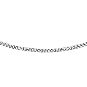 Goldsmiths 18ct White Gold 45cm (18") Curb Chain 0.6mm Width Goldsmiths 18ct White Gold 45cm (18") Curb Chain 0.6mm Width