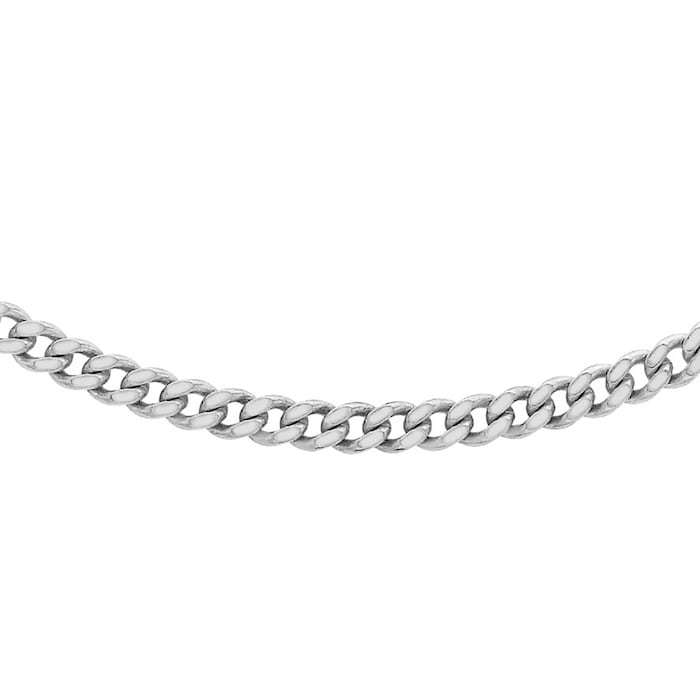 Goldsmiths 18ct White Gold 45-50cm (18-20") Curb Chain 0.8mm Width