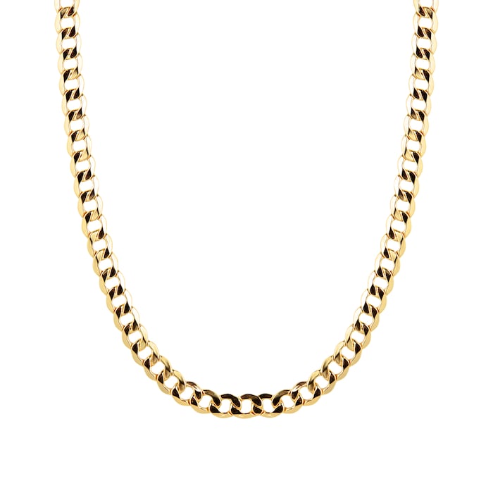 Goldsmiths 9ct Yellow Gold Hollow Curb 5mm 20 Inch Chain