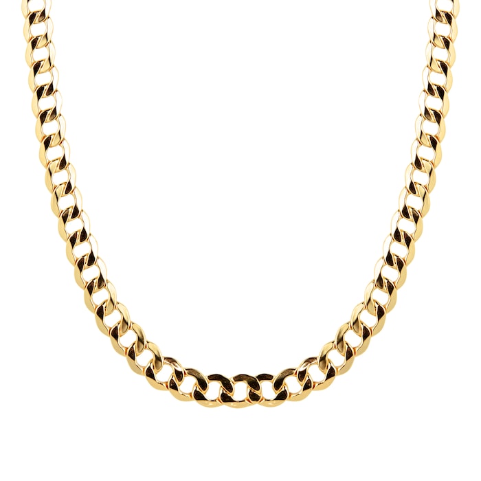 Goldsmiths 9ct Yellow Gold Hollow Curb 24 Inch Chain